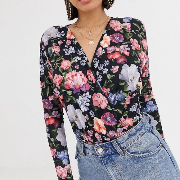 Missguided Tops - Missguided NEW Floral Bodysuit Sold